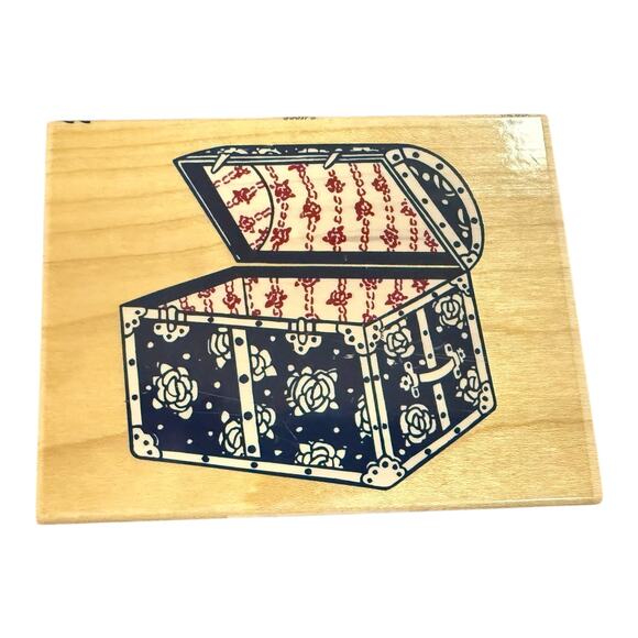 All Night Media Posh Impressions Rose Trunk Box 550J73 Rubber Stamp - Picture 1 of 3